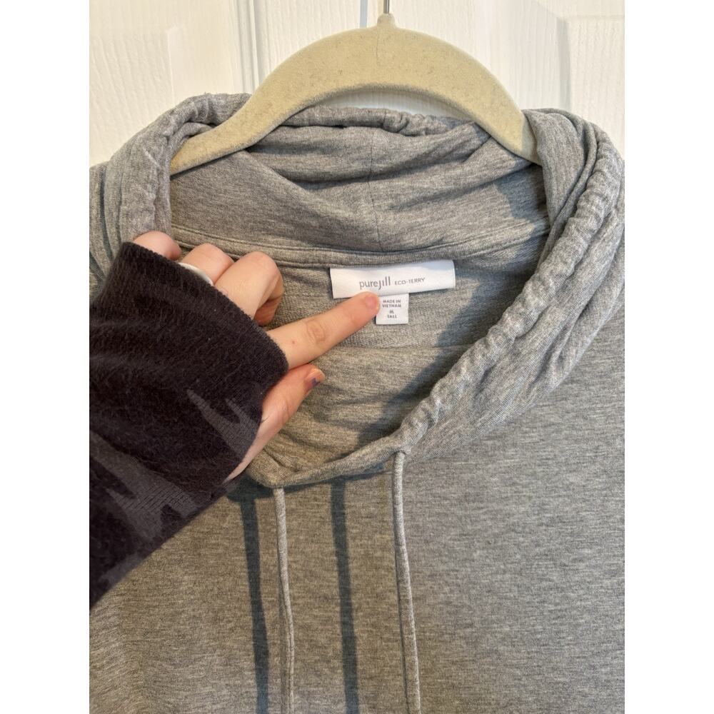 PureJill Eco-Terry Cowl Neck Tunic SIze Medium Gray Minimalist Comfy Pockets - Picture 3 of 5
